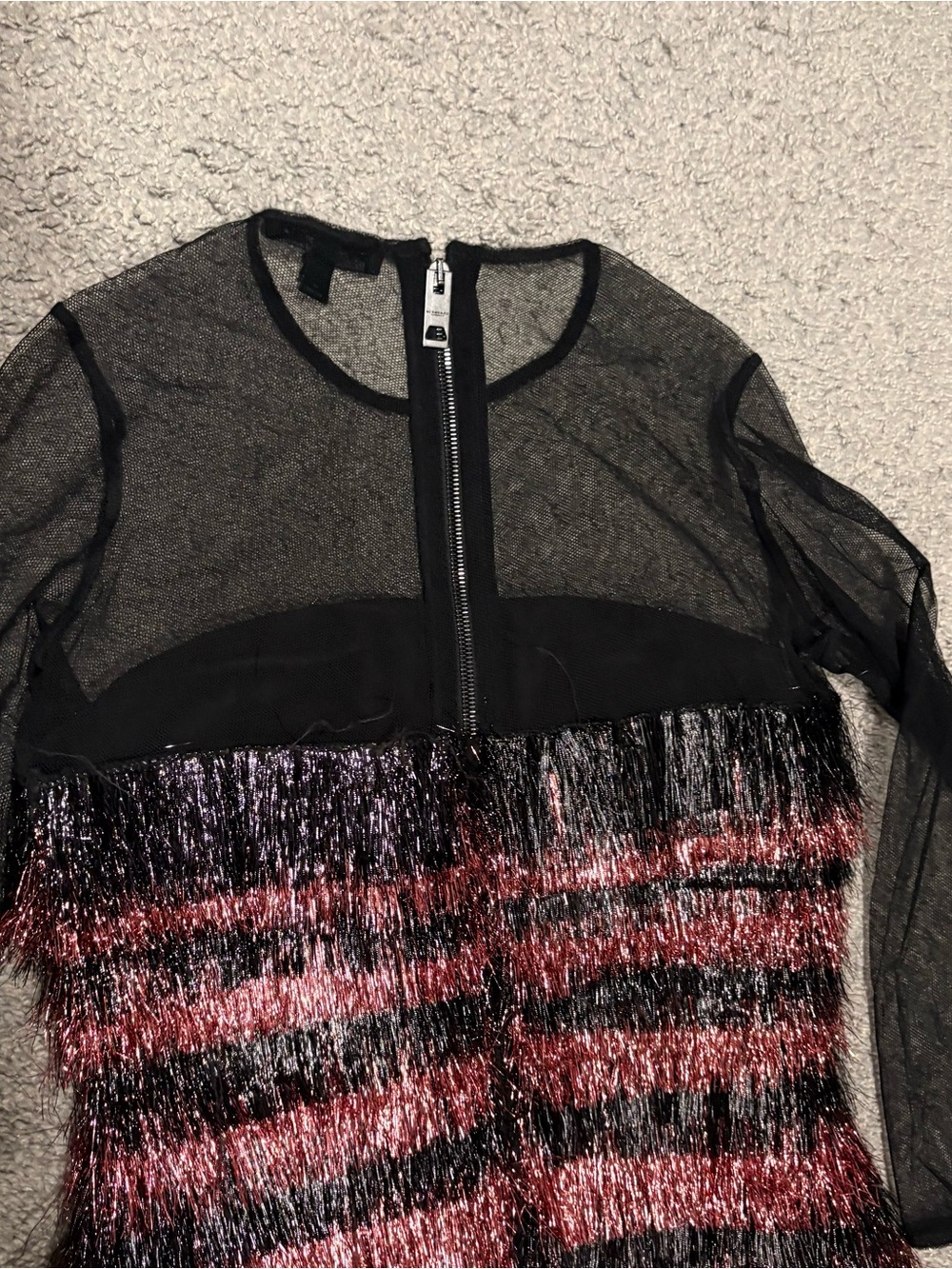 Burberry New Metallic Eyelash Fringe Dress Size 42 US S/M Runway Red Carpet - Picture 16 of 16